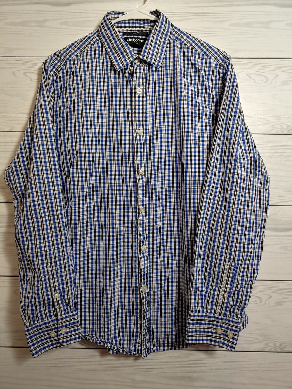 Mens Claiborne Slim Fit Button Front sz L